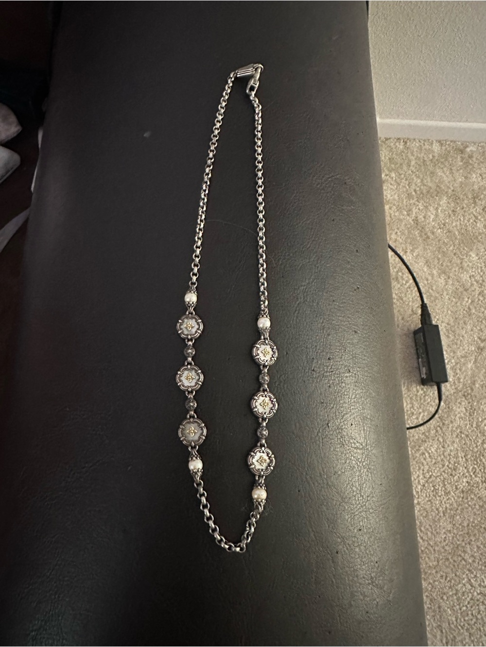 Konstantino Mother of Pearl Chain Necklace 18 in